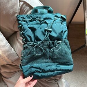 Dagne Dover Teal Nylon Drawstring Backpack